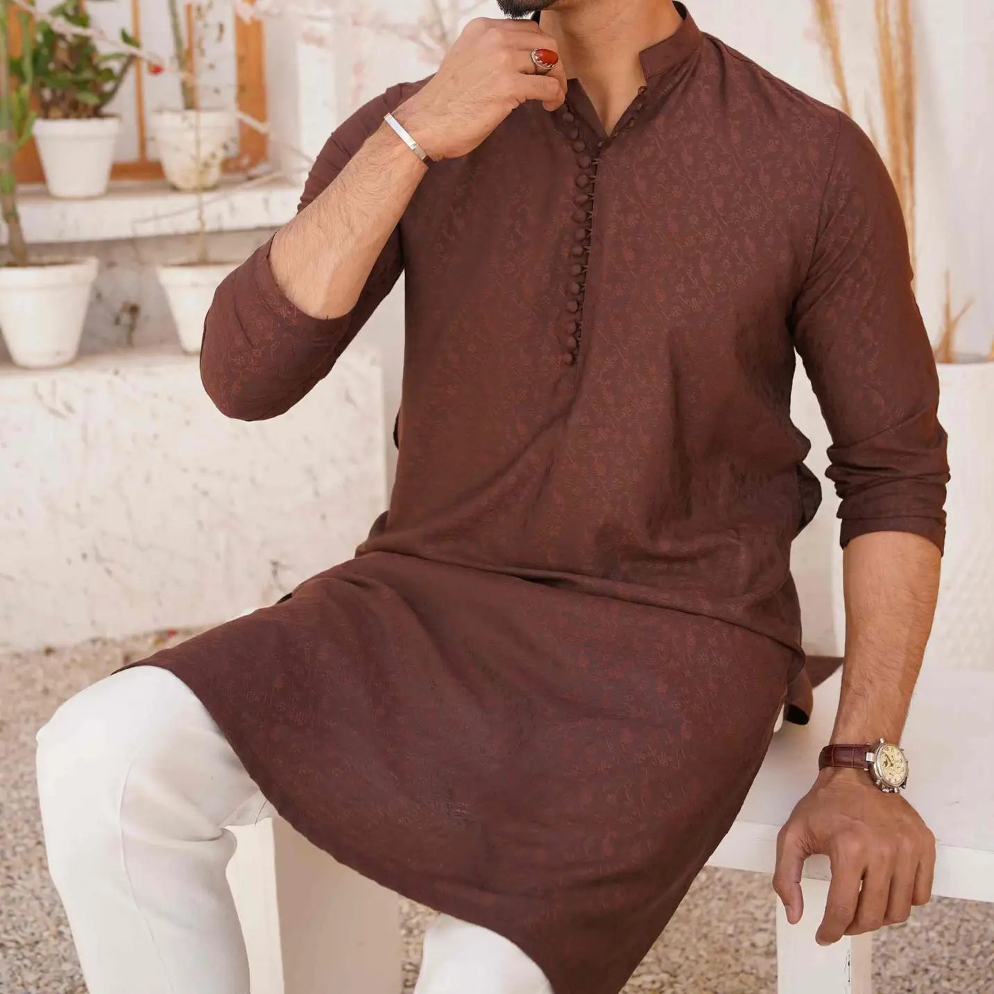 Rosewood Brown Kurta Pajama – Muslim Wear USA