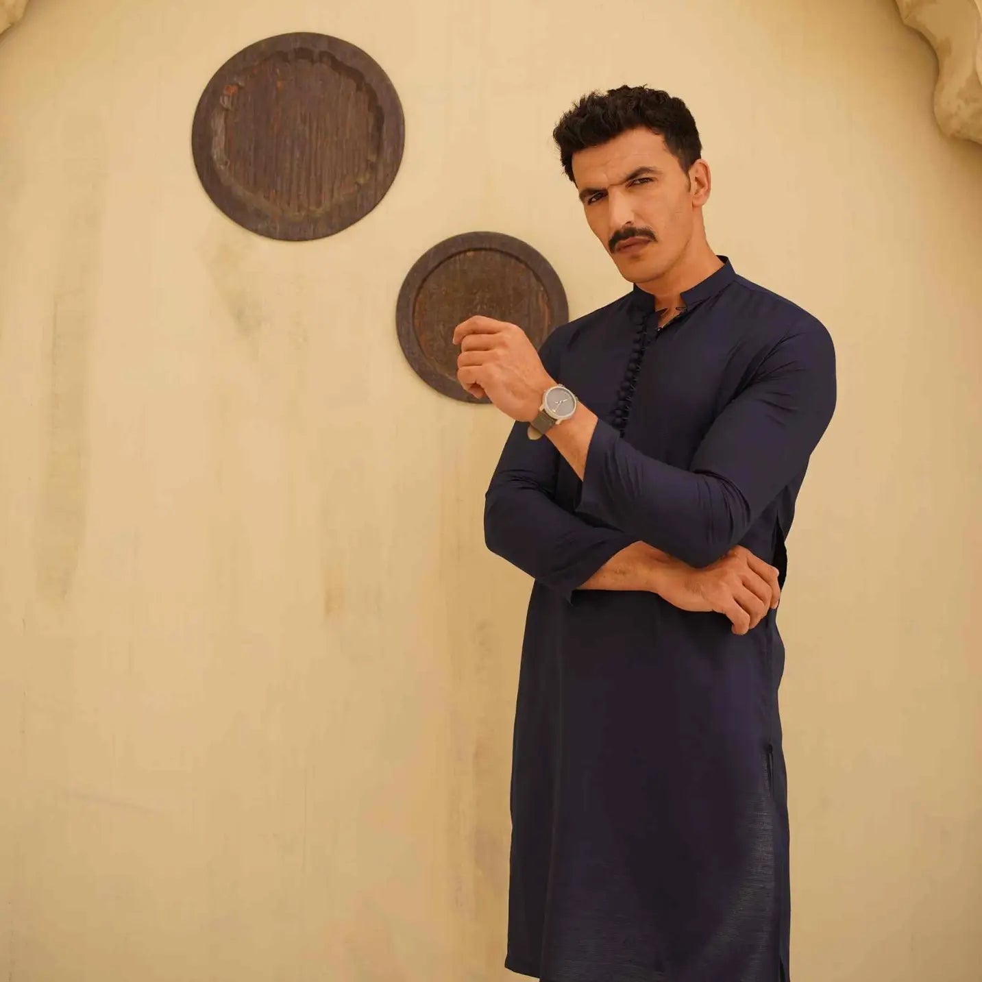 Dark Blue Kurta Pajama – Eid & Jummah Outfit USA