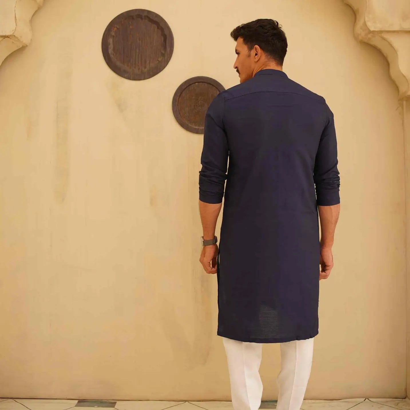 Dark Blue Kurta Pajama – Eid & Jummah Outfit USA