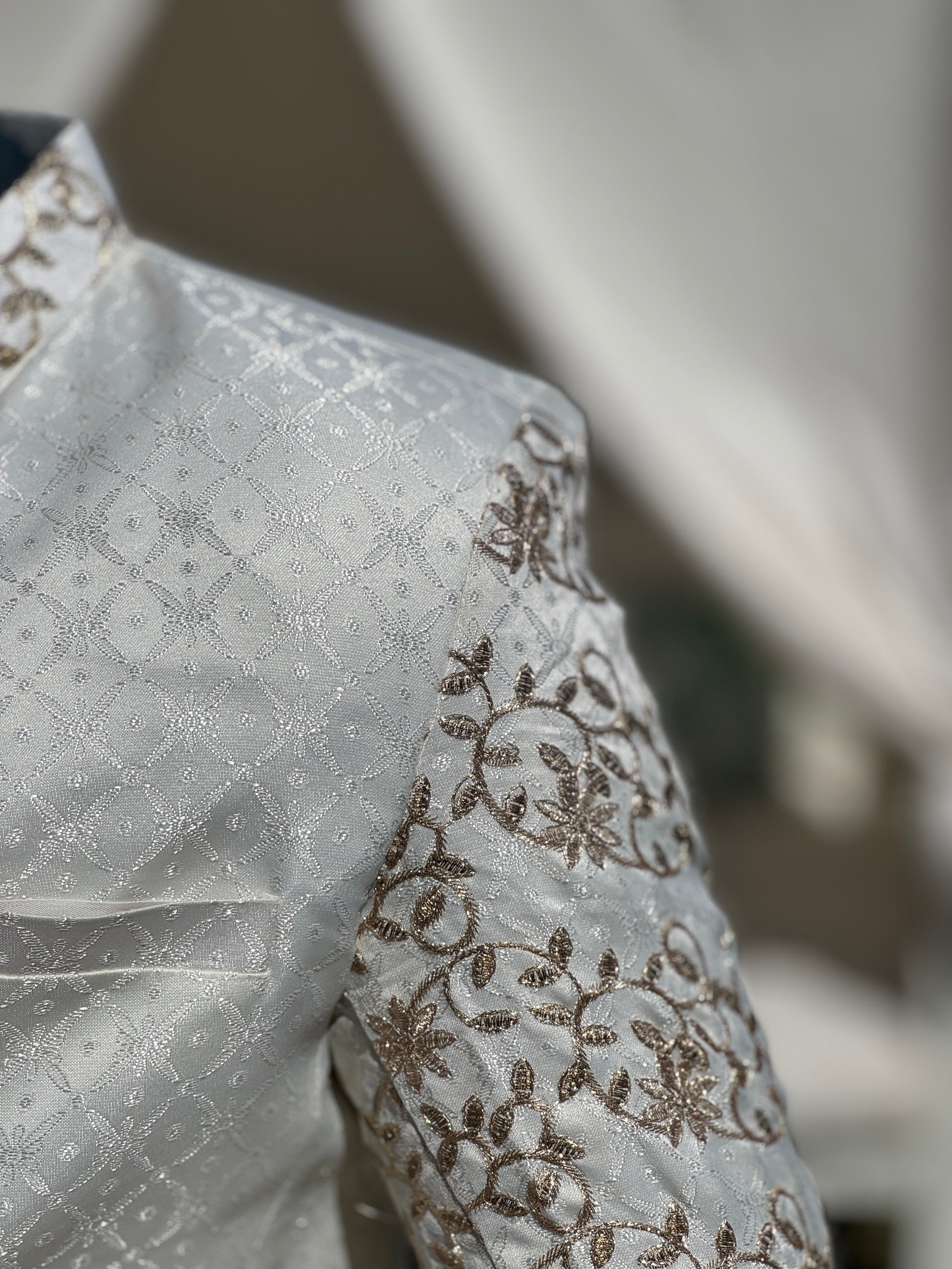 White and Gold Prince Coat – Royal Muslim Wear USA
