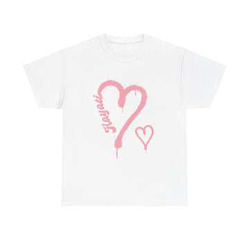 Pink Heart Graffiti Tee | Arabic Hayati Script shirt