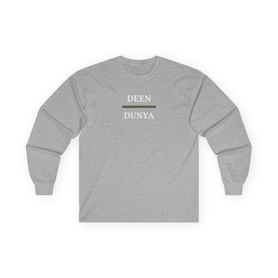 Deen Dunya Long Sleeve Tee | Islamic Faith Text Shirt