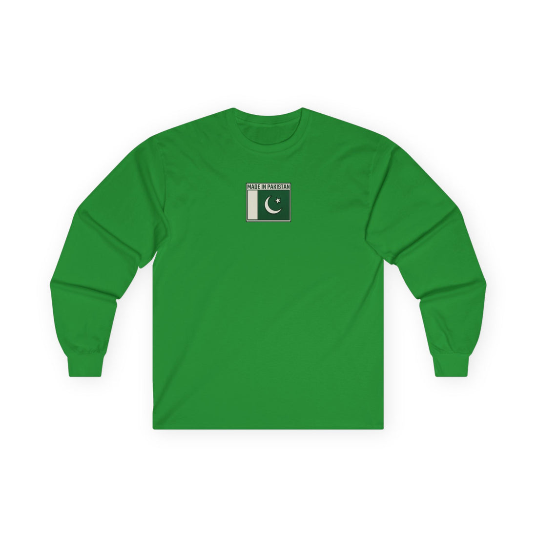 Pakistan Flag Crest Long Sleeve | Green Crescent Star Chest Patch