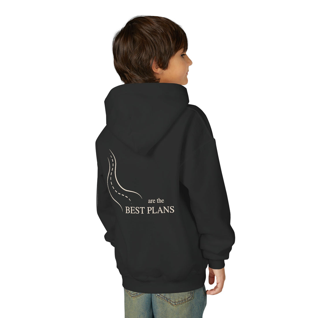KIDS Minimal Crescent Moon hoodie | subtle line art moon sweatshirt