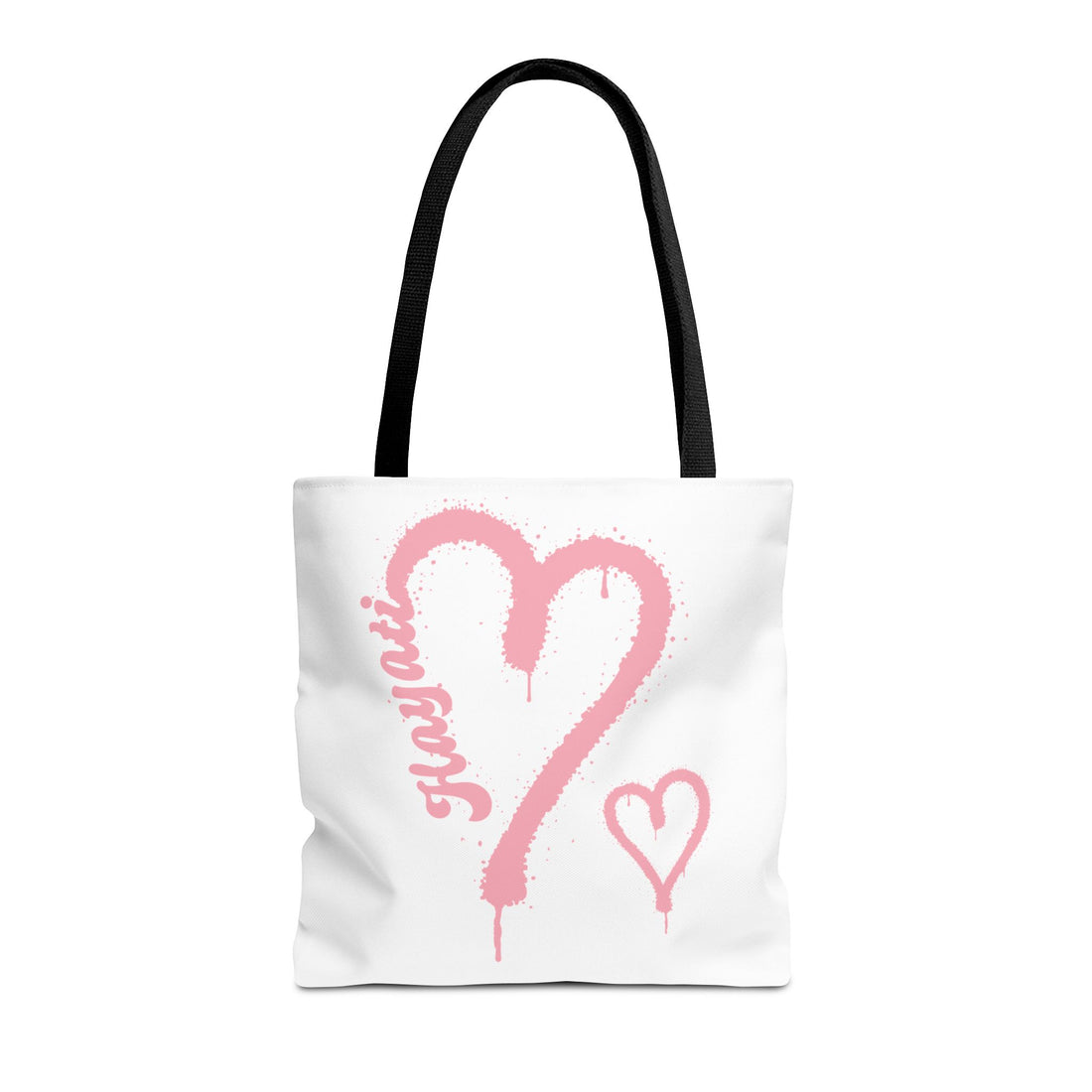 Pink Graffiti Heart Tote Bag | Heart Spray Paint Design
