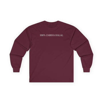 100% Zabiha Halal Long Sleeve Tee | Muslim Faith Shirt, Islamic Apparel