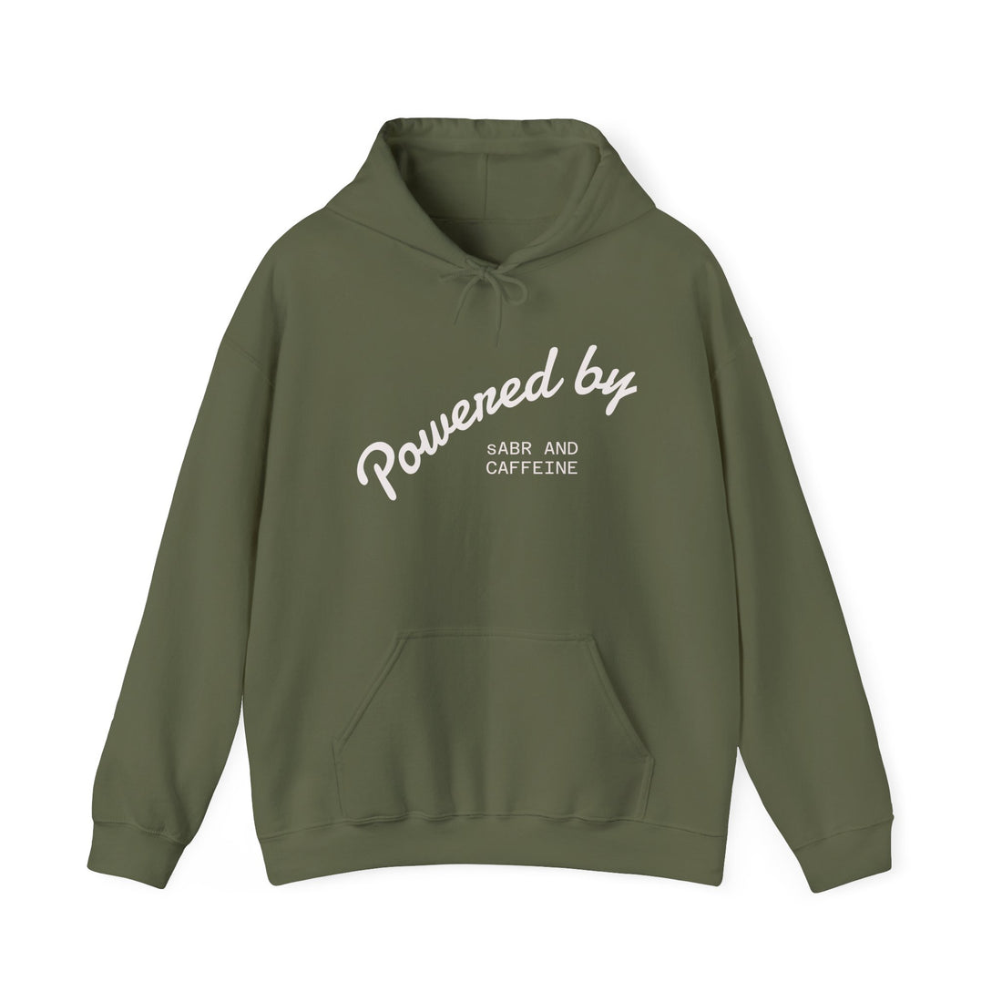 Powered by Sabar and Caffeine Hoodie | Coffee Humor Sweatshirt