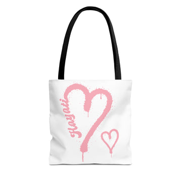 Pink Graffiti Heart Tote Bag | Heart Spray Paint Design