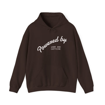 Powered by Sabar and Caffeine Hoodie | Coffee Humor Sweatshirt