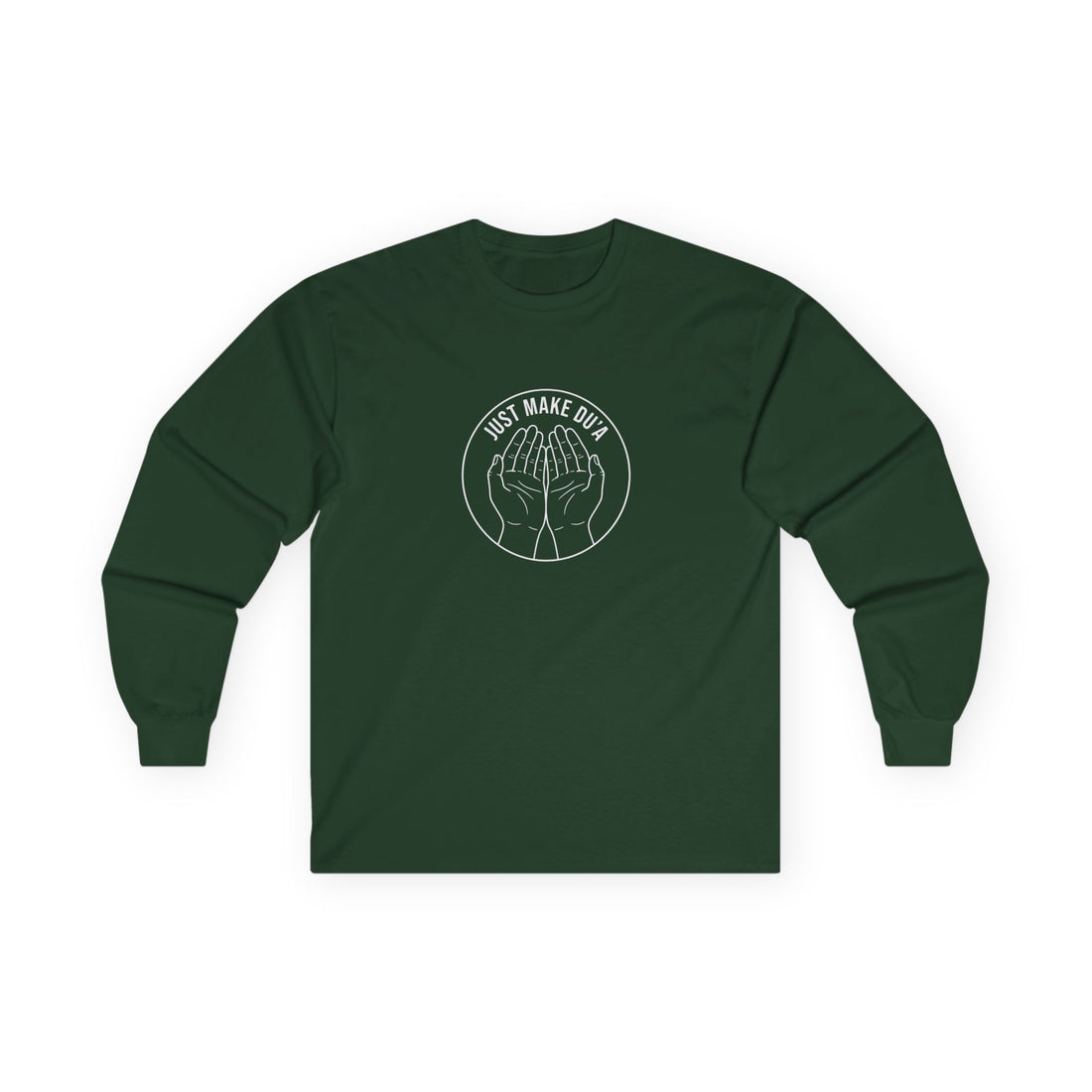 Praying Hands Crest Long Sleeve Tee | Faith Illustration, Minimal Religious Shirt