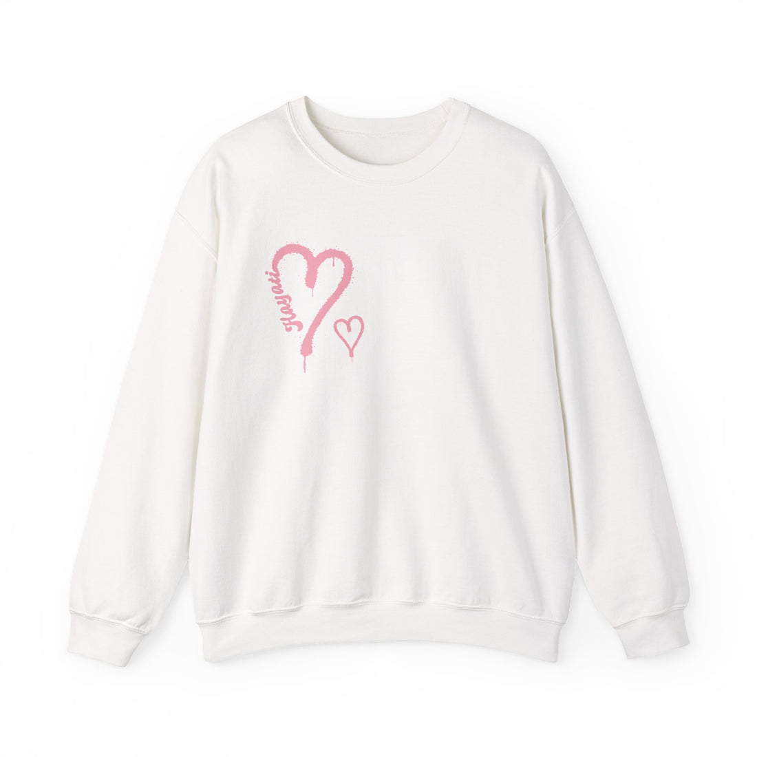 Pink Hand-Drawn Heart Crewneck Sweatshirt | Minimal Valentine Design