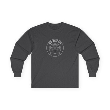 Praying Hands Crest Long Sleeve Tee | Faith Illustration, Minimal Religious Shirt
