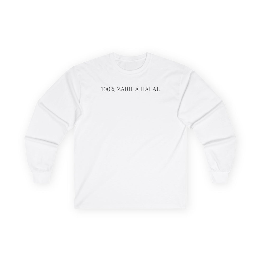 100% Zabiha Halal Long Sleeve Tee | Muslim Faith Shirt, Islamic Apparel