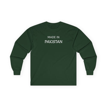 Made in Pakistan Long Sleeve Tee | Pride of Pakistan, Minimal Text Design