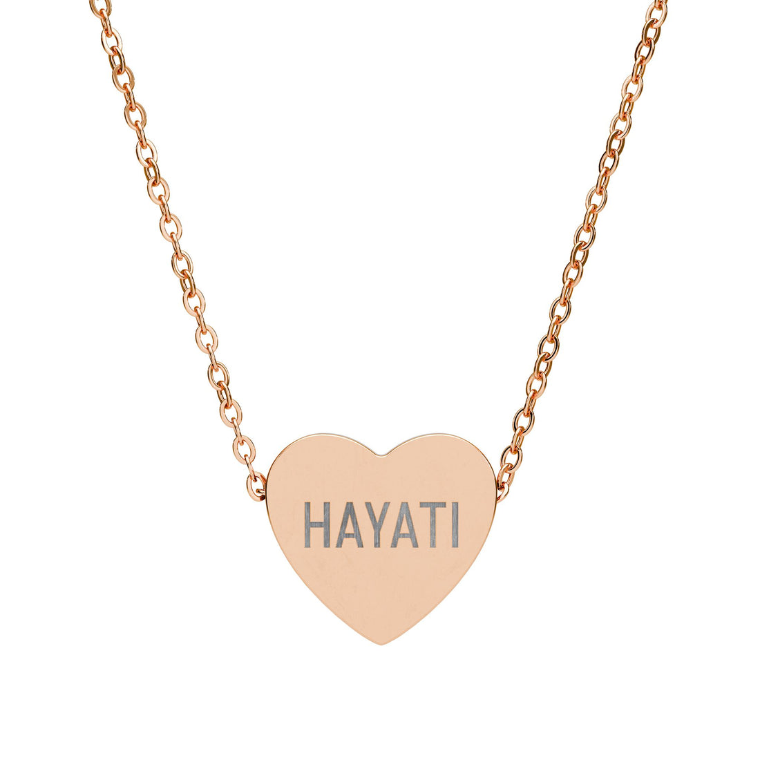 Engraved Hayati Heart Necklace | Personalized Initial Pendant